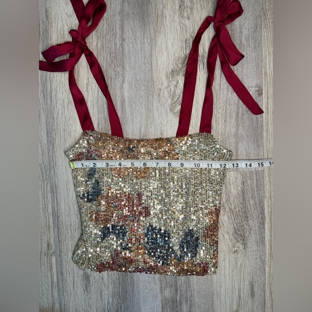 Free People Night Garden Sequin Tube Top Size‎ Small - Picture 5 of 9
